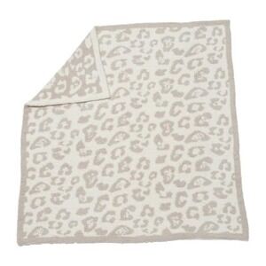 Cupcakes and Cashmere Jacquard Leopard Baby Blanket Beige‎ Cream 32x39 Soft Cozy